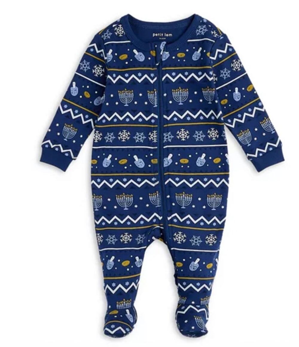 FIRSTS by petit lem Unisex Hannukah Print Sleeper - Baby Size 6m